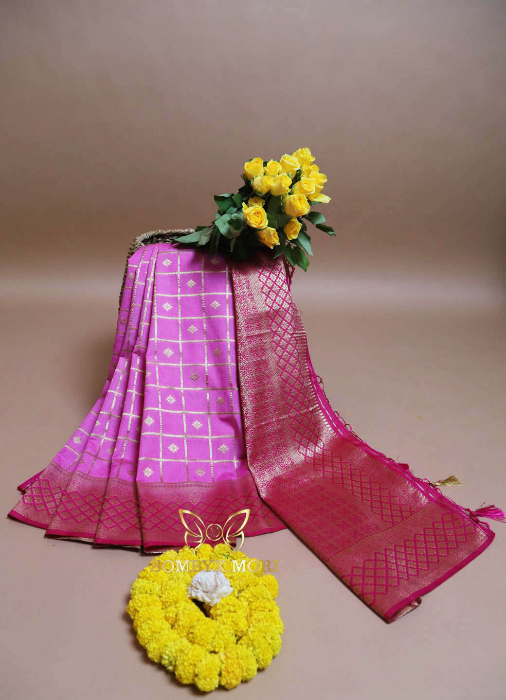 Regal Pink Gharchola Silk Saree