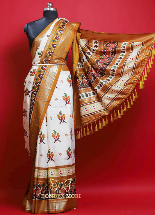 Cocoa Elegance Patola Silk Saree