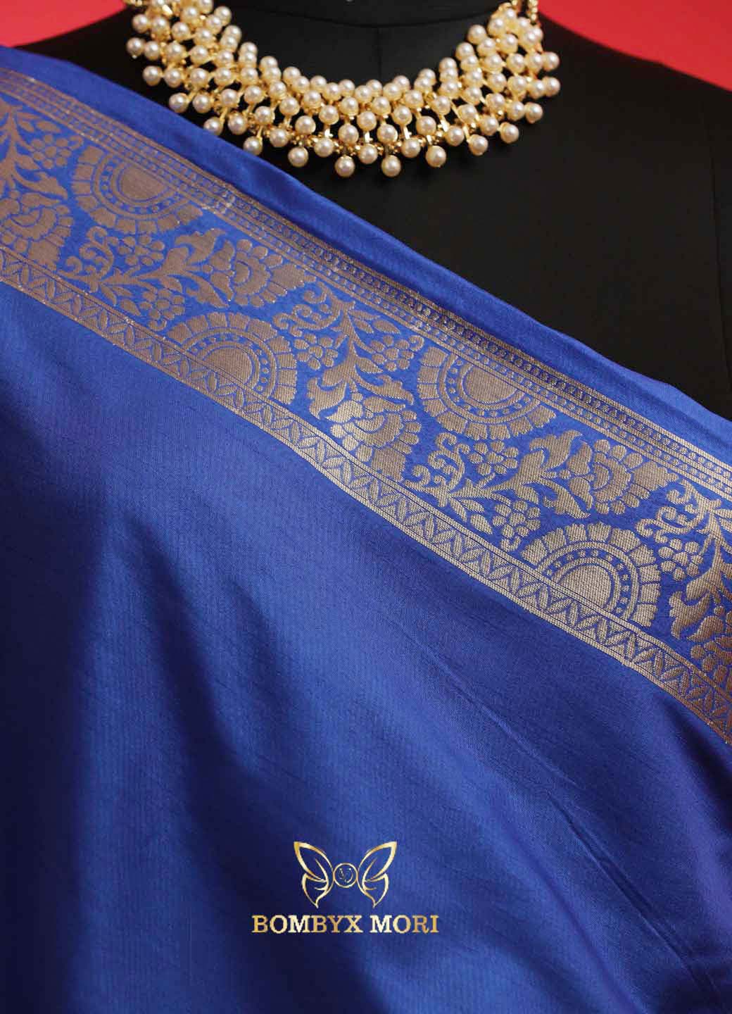 Eternal Indigo Blue Gharchola Silk Saree