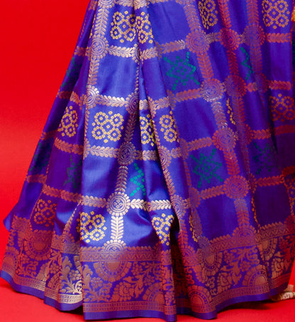 Eternal Indigo Blue Gharchola Silk Saree