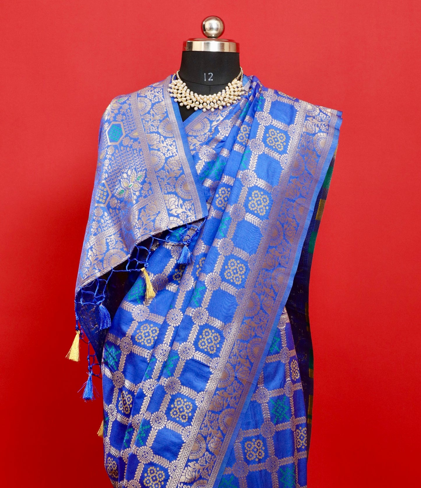 Eternal Indigo Blue Gharchola Silk Saree