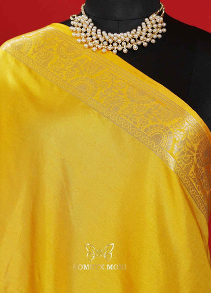 Golden Radiance Yellow Gharchola Saree