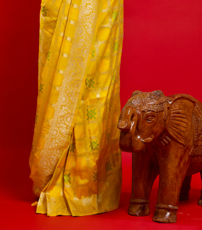 Golden Radiance Yellow Gharchola Saree