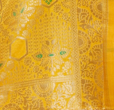 Golden Radiance Yellow Gharchola Saree