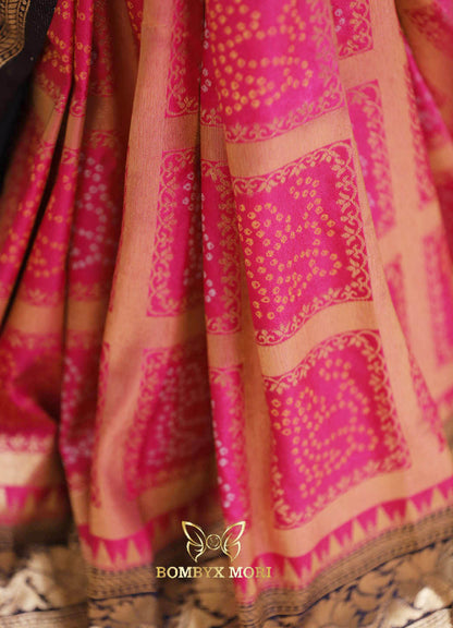 Pink Gharchola Bandhani Saree