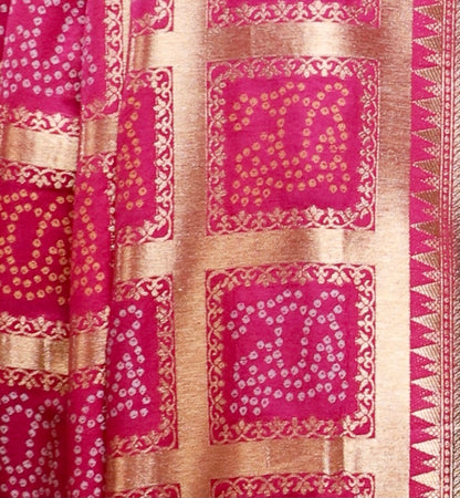 Pink Gharchola Bandhani Saree