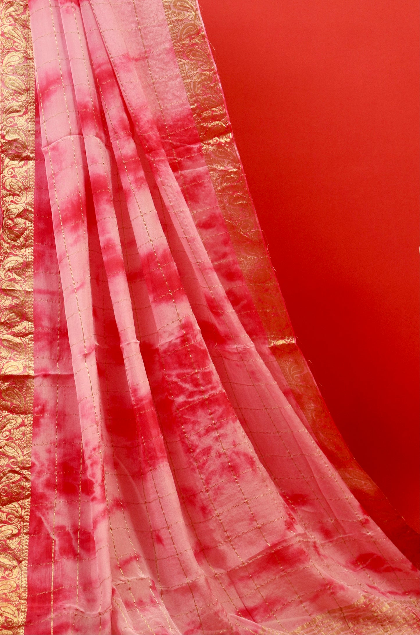 Pink Gharchola Tie-Dye Saree