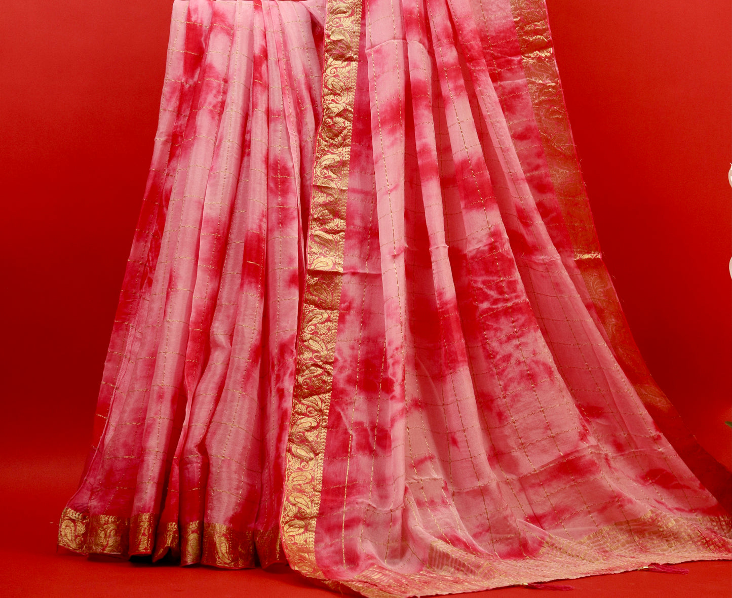 Pink Gharchola Tie-Dye Saree