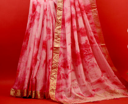 Pink Gharchola Tie-Dye Saree