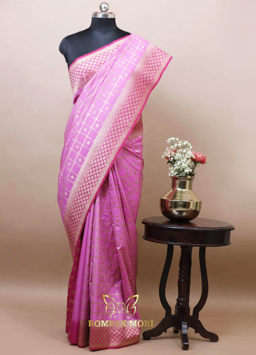 Regal Pink Gharchola Silk Saree