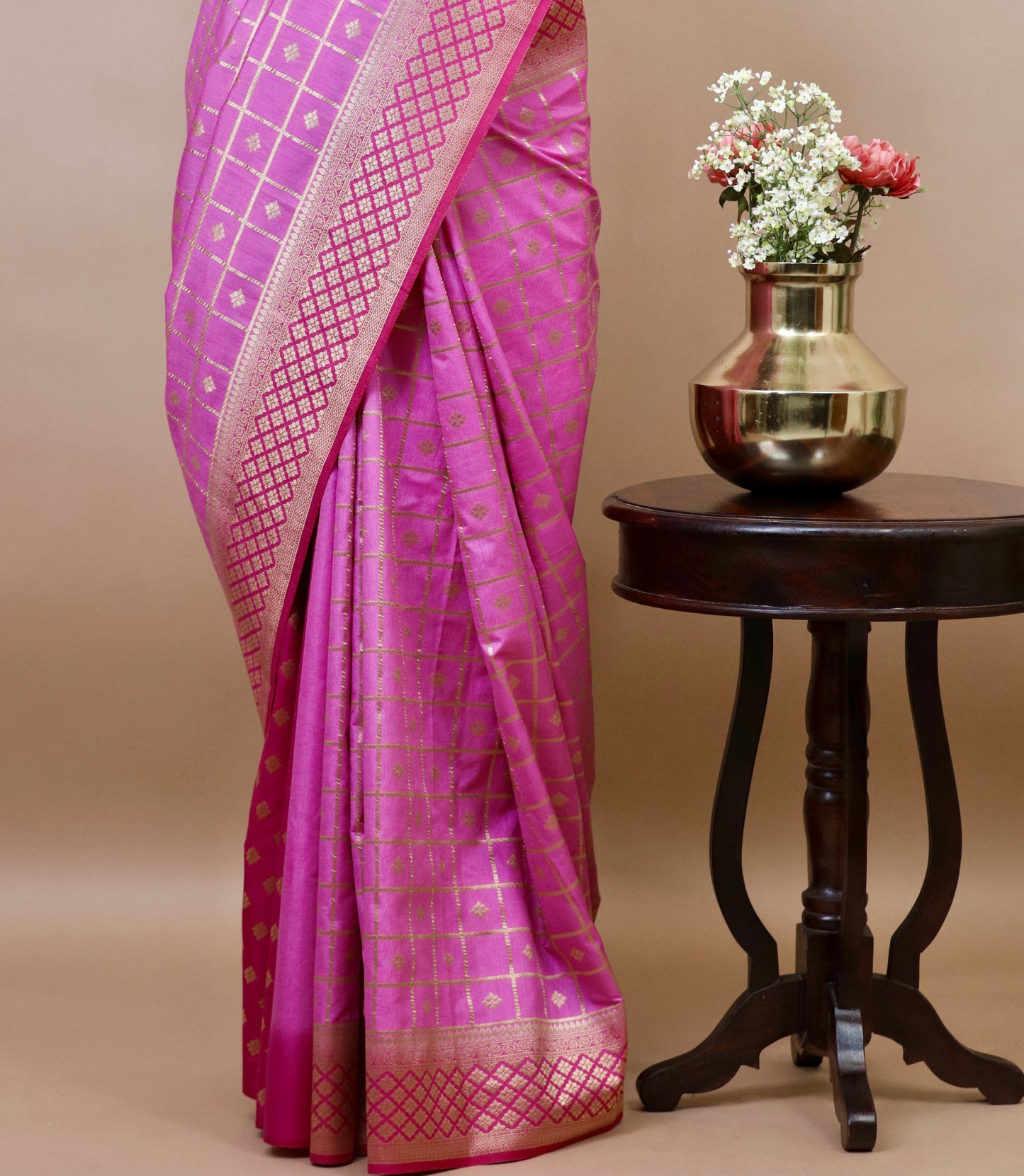 Regal Pink Gharchola Silk Saree