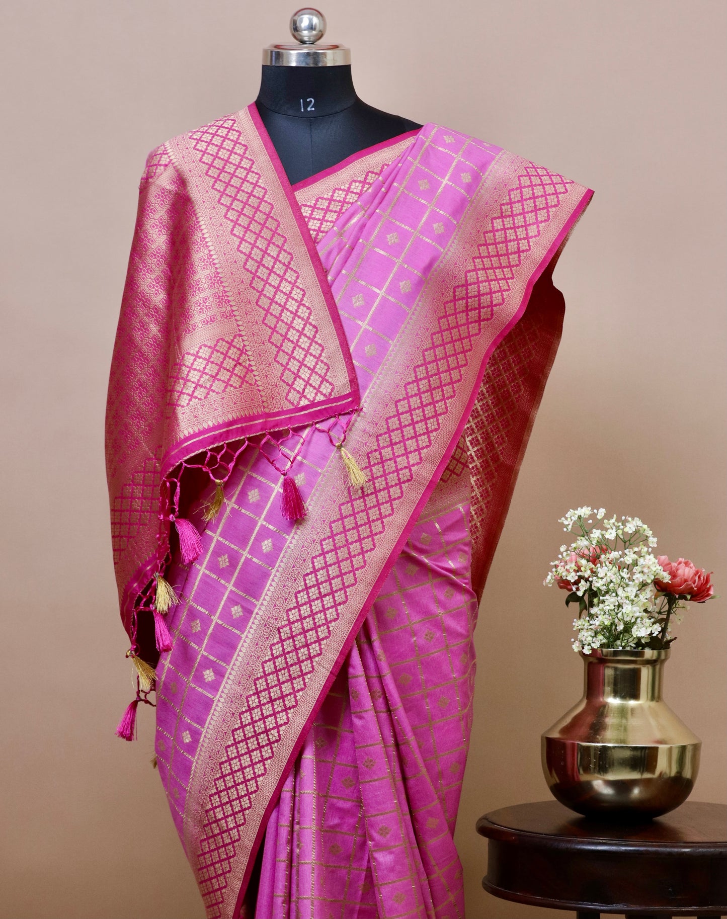 Regal Pink Gharchola Silk Saree