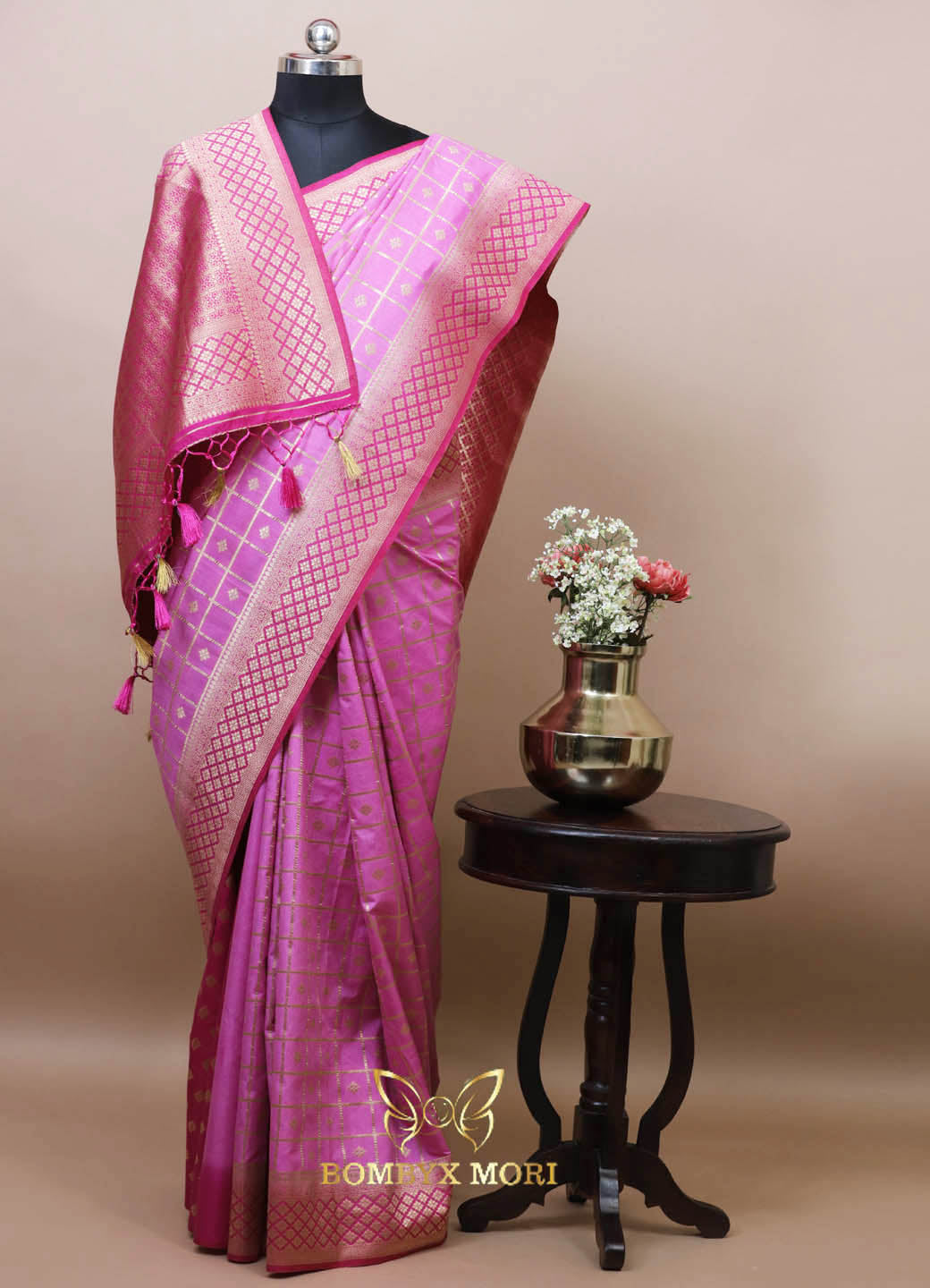 Regal Pink Gharchola Silk Saree