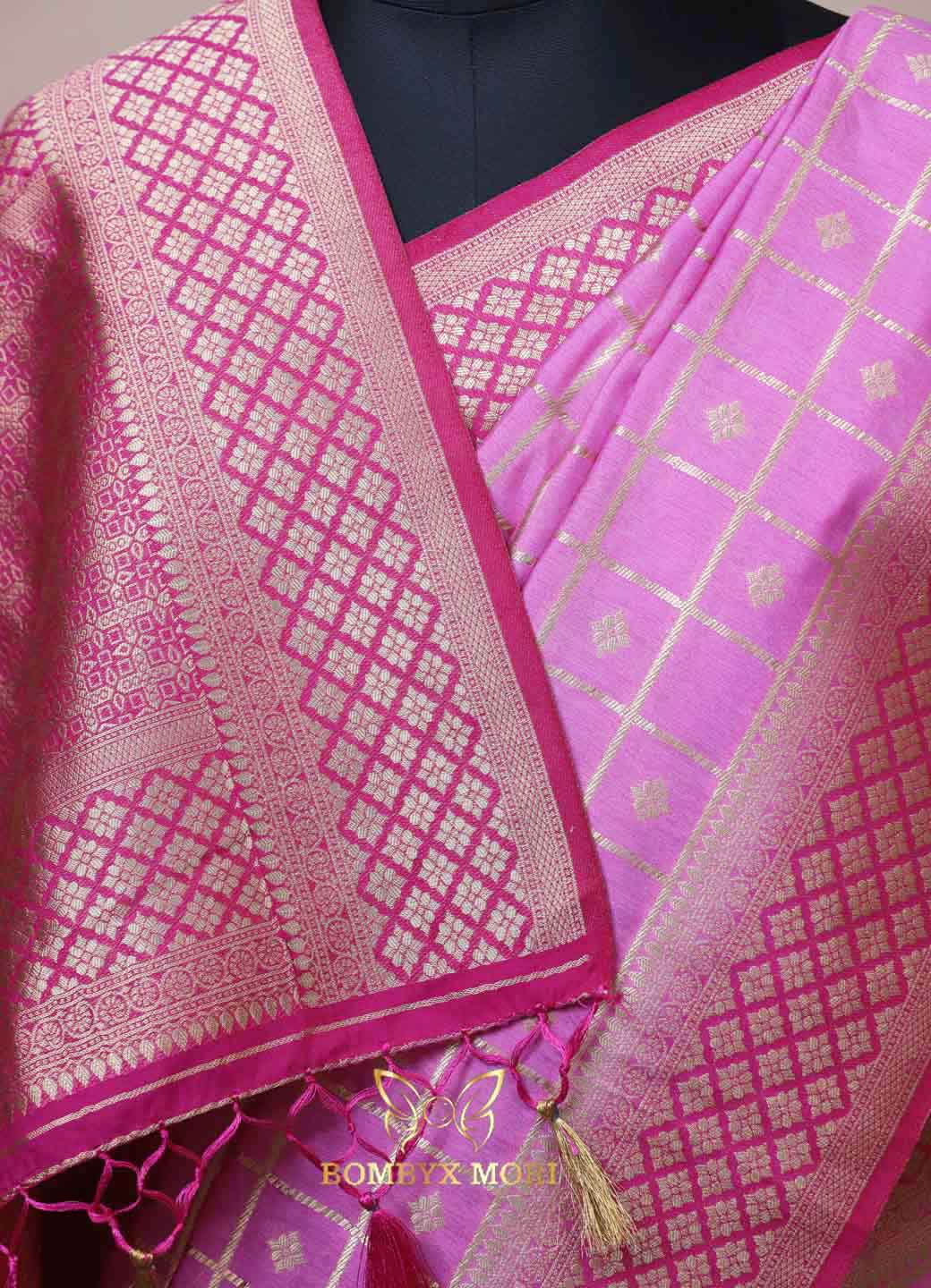 Regal Pink Gharchola Silk Saree