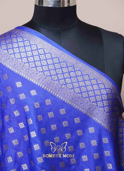 Majestic Blue Gharchola Silk Saree