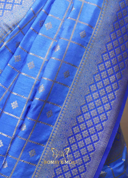 Majestic Blue Gharchola Silk Saree