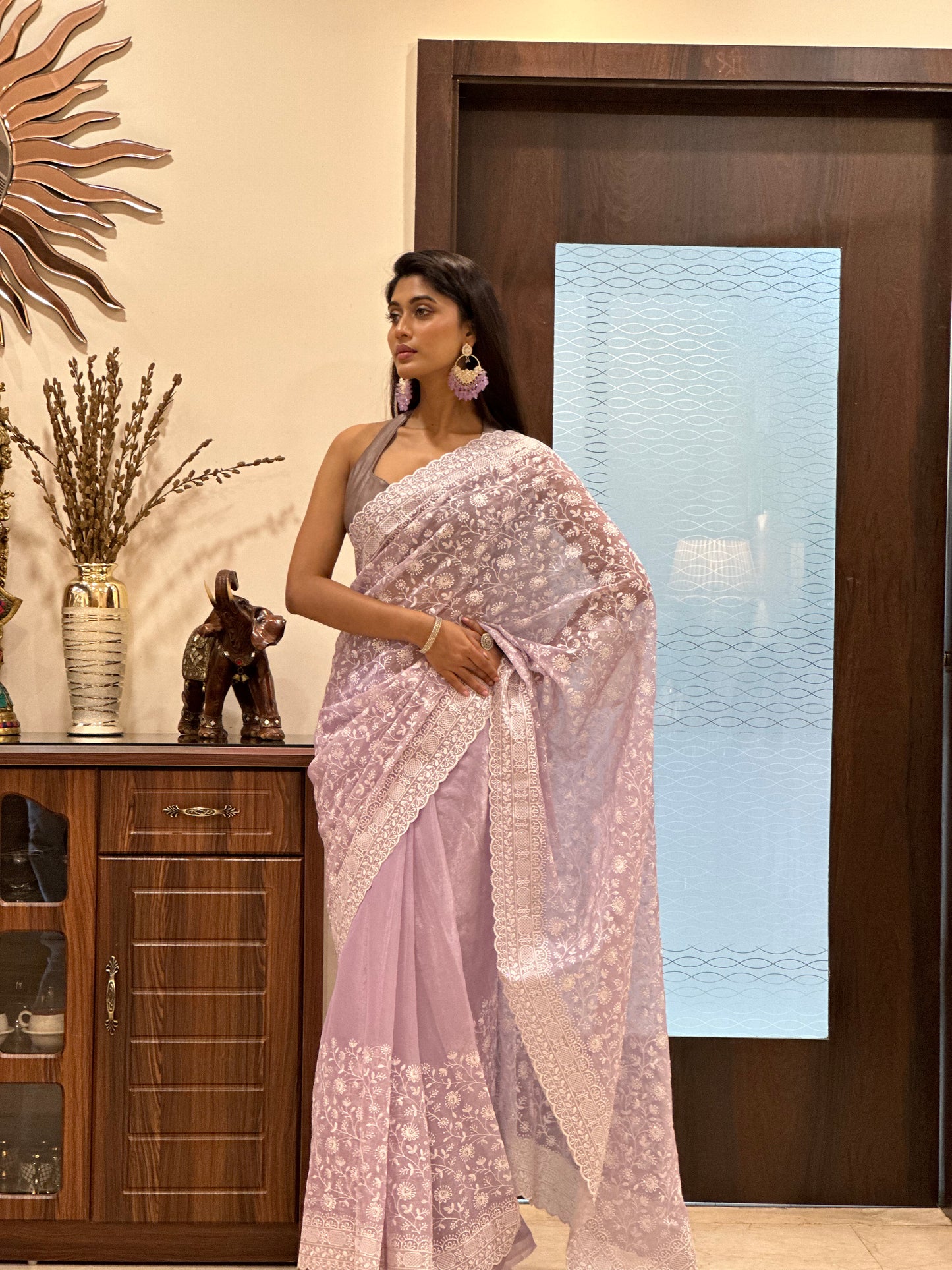 Mauve Tissue Saree