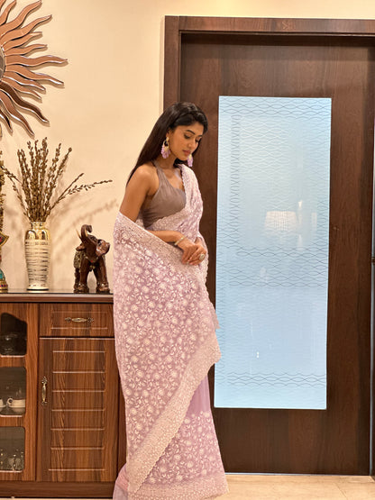 Mauve Tissue Saree