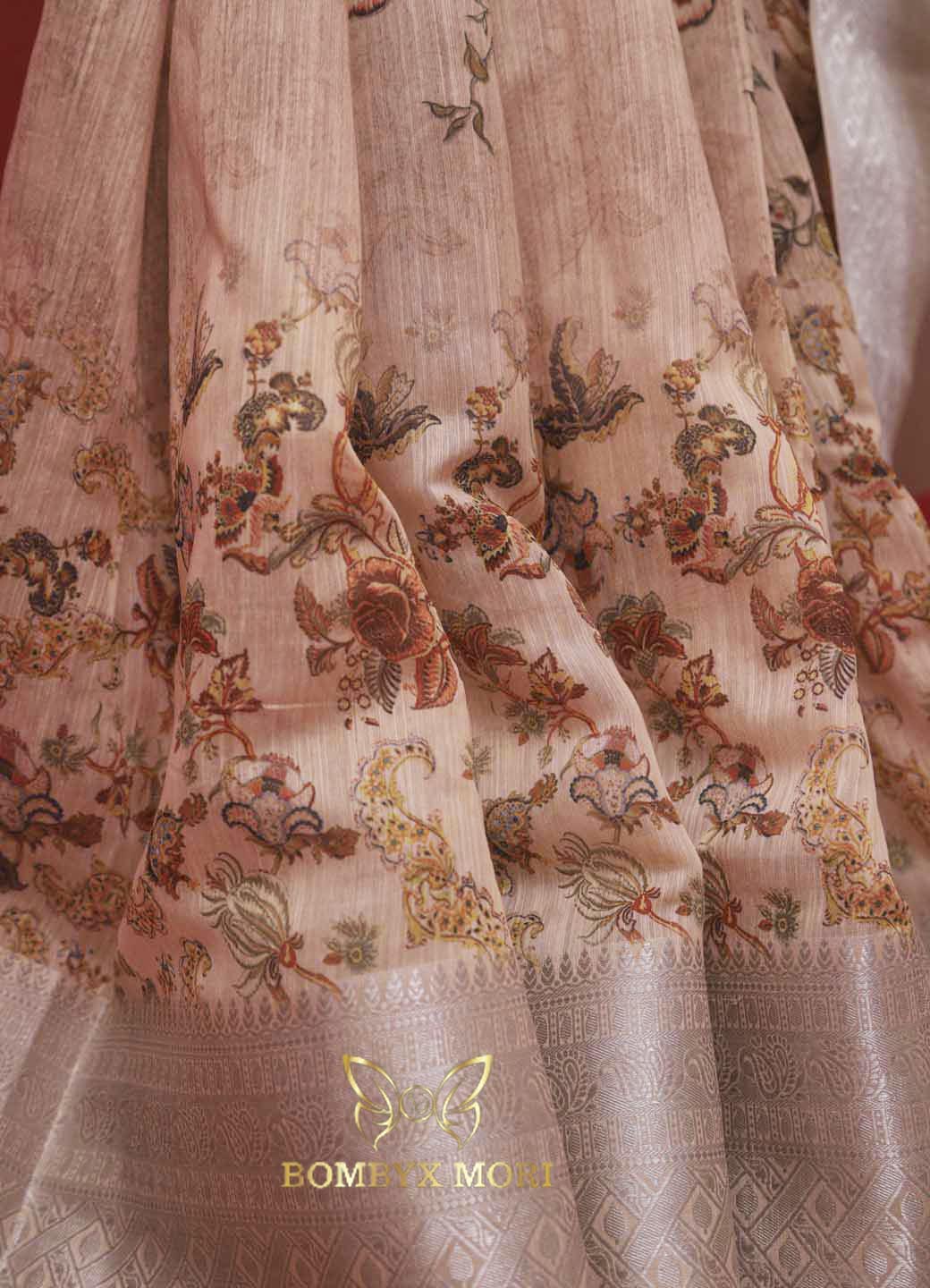 Kalamkari Rose Pink linen Mudrita