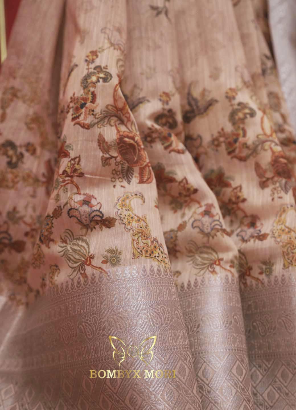 Kalamkari Rose Pink linen Mudrita