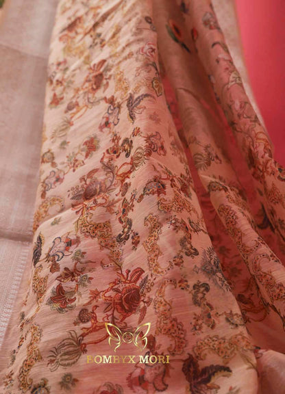 Kalamkari Rose Pink linen Mudrita