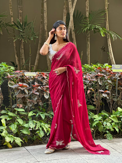 Bombyx Magenta Saree