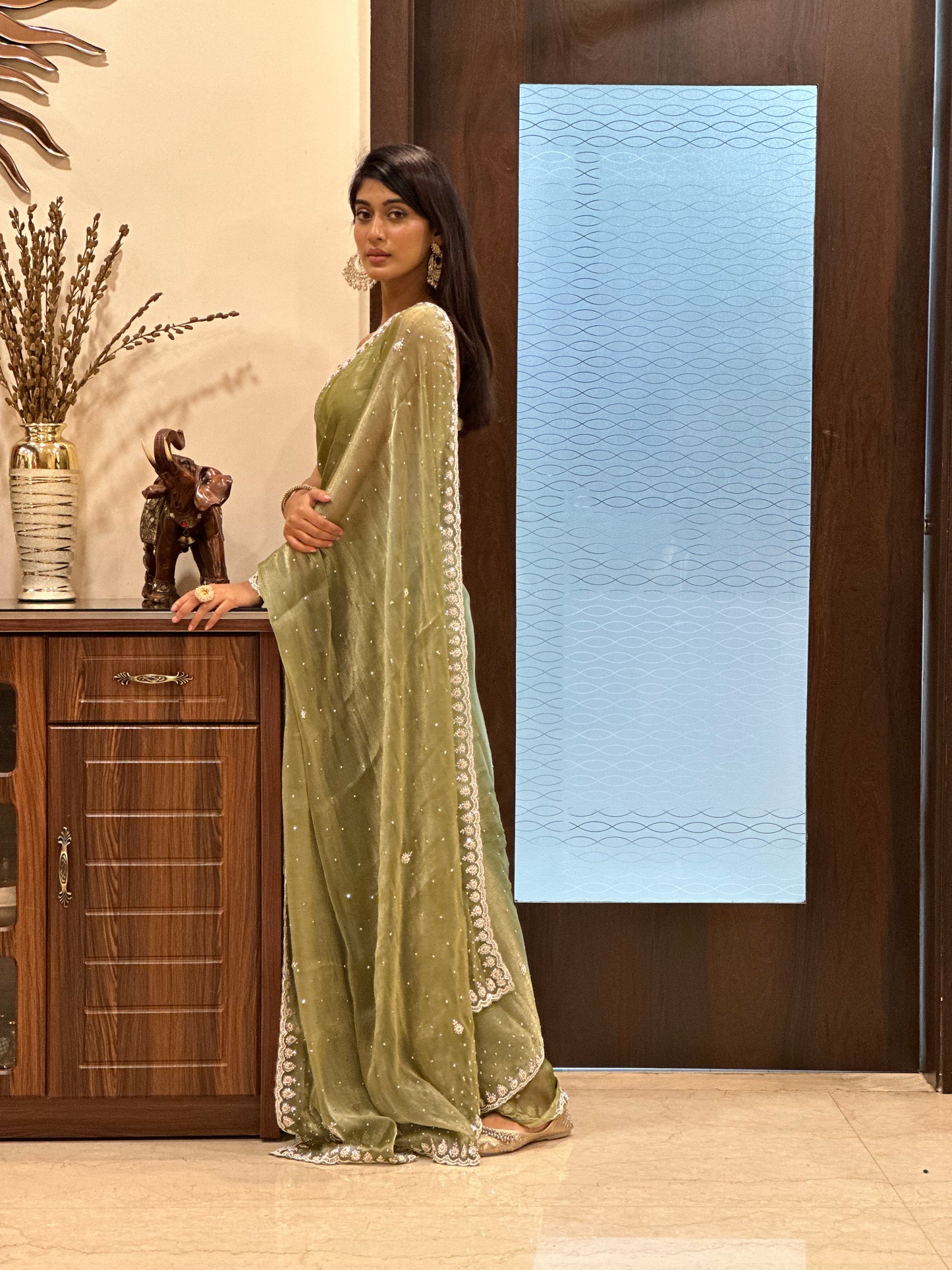 Light Green Jimmy Choo Saree