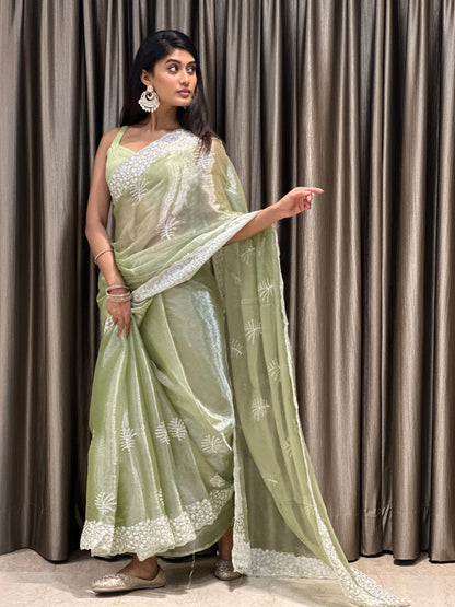 Green Tissue Saree