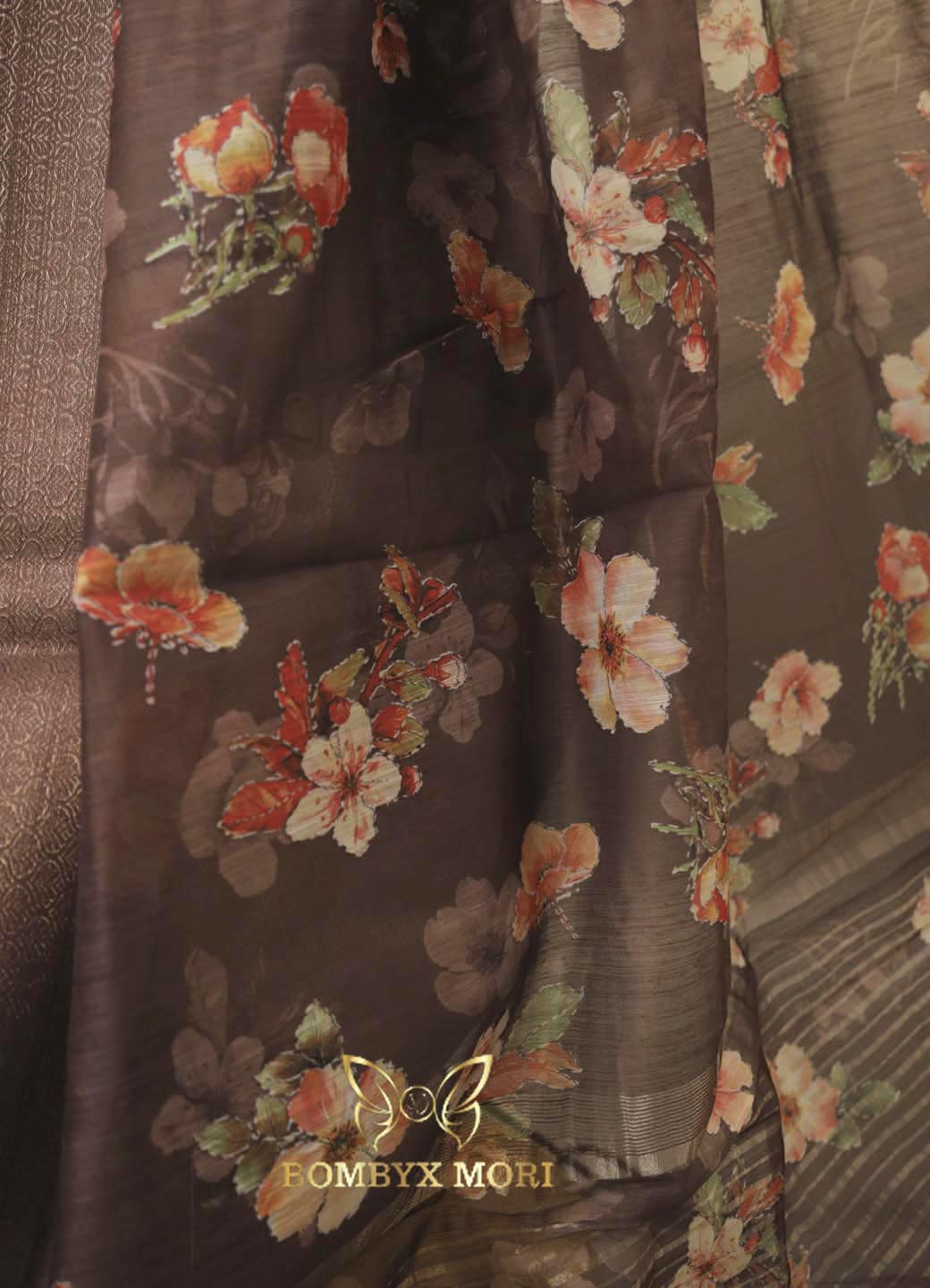 Floral Brown Linen Mudrita