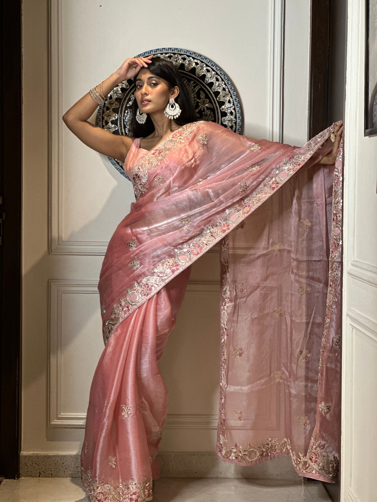 Pink Royal Gotta Patti Saree