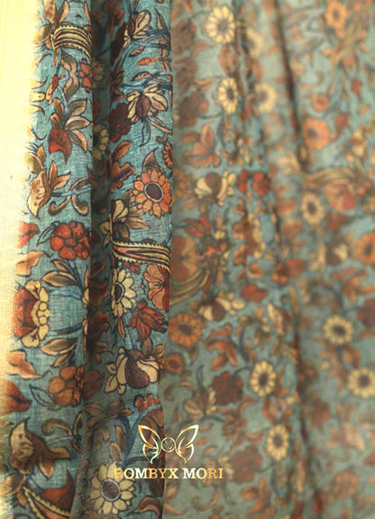 Teal and Golden Linen mudrita