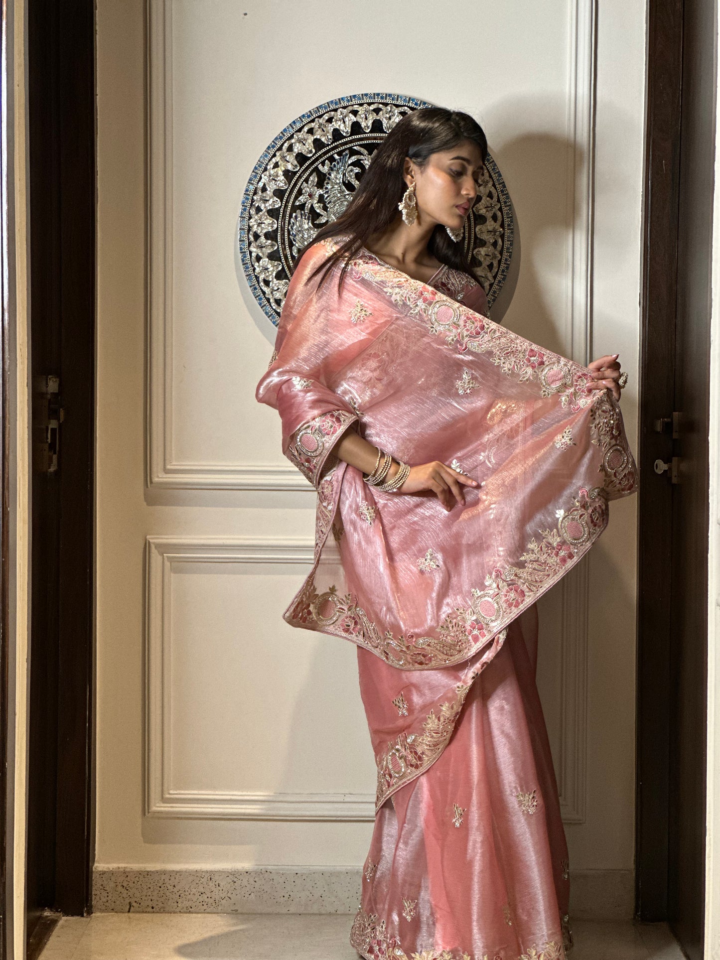 Pink Royal Gotta Patti Saree