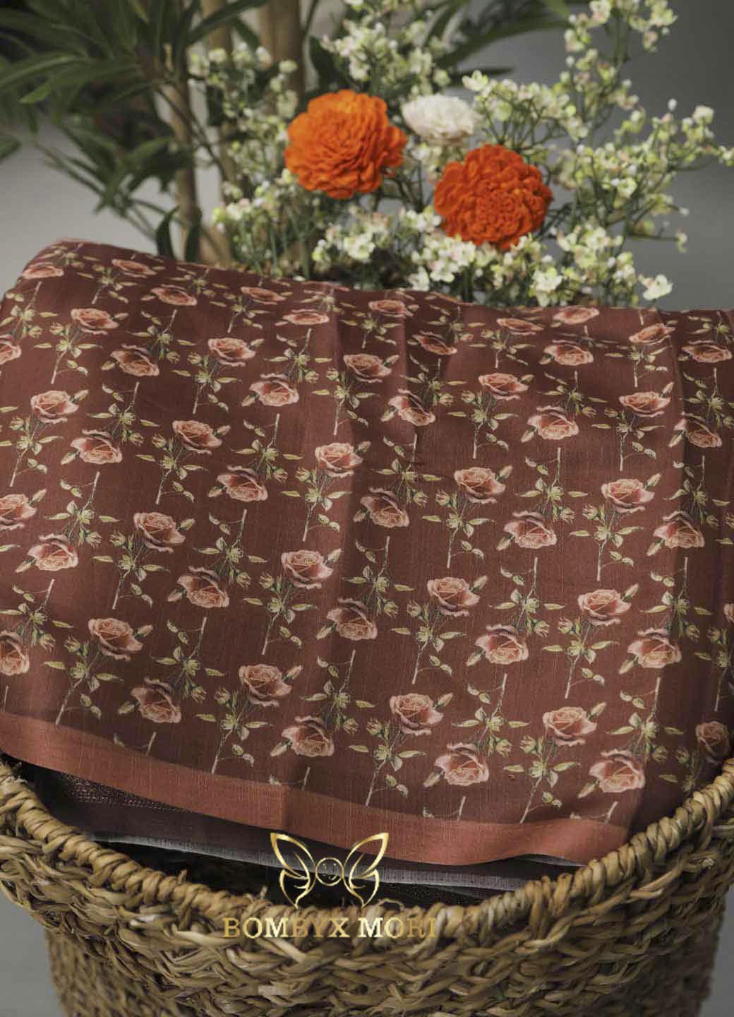 Floral Brown Linen Mudrita