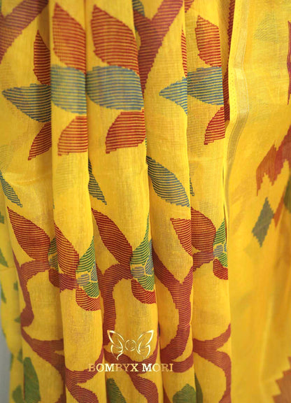 Sunshine Yellow Pure Handloom saree