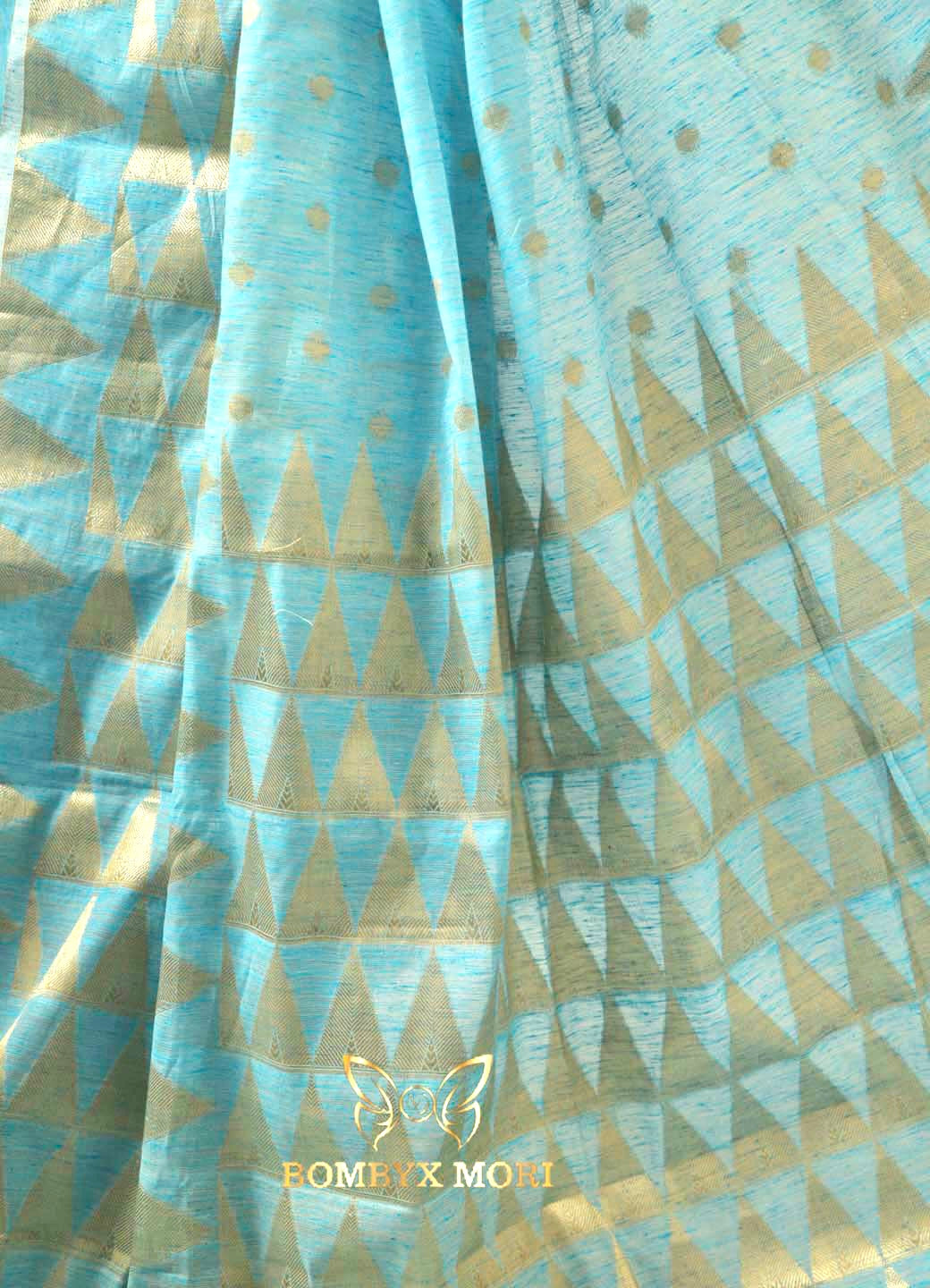 Baby Blue Handloom Saree