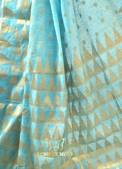 Baby Blue Handloom Saree