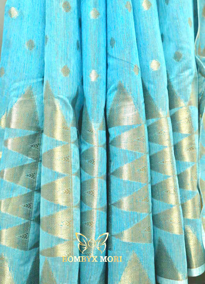 Baby Blue Handloom Saree