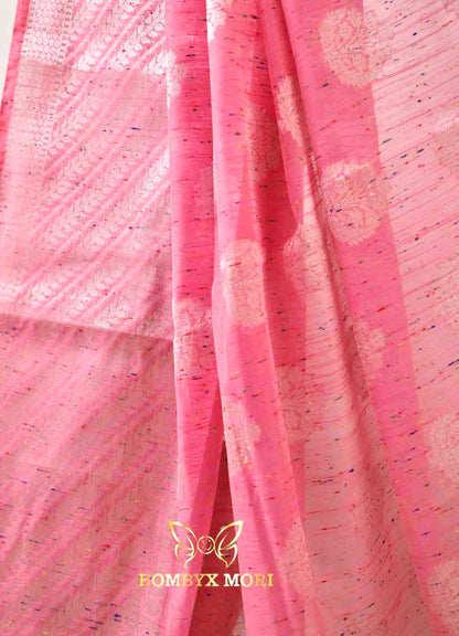 Blossom Pink Raindrop Handloom Saree