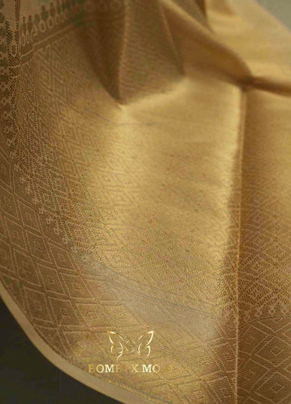 Ivory and Golden Kashi Banarasi saree