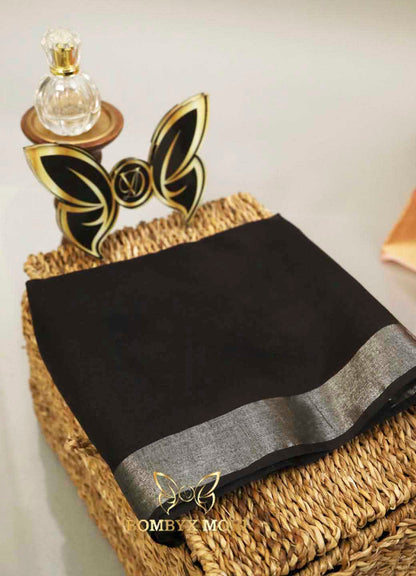 Black Bhagalpuri Silk Saree