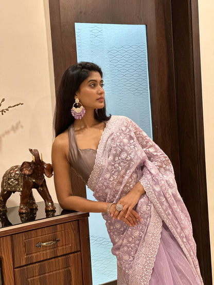 Mauve Tissue Saree