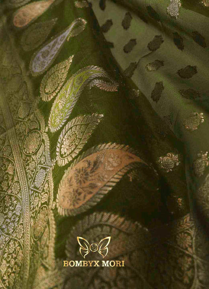 Mehendi Green organza Saree