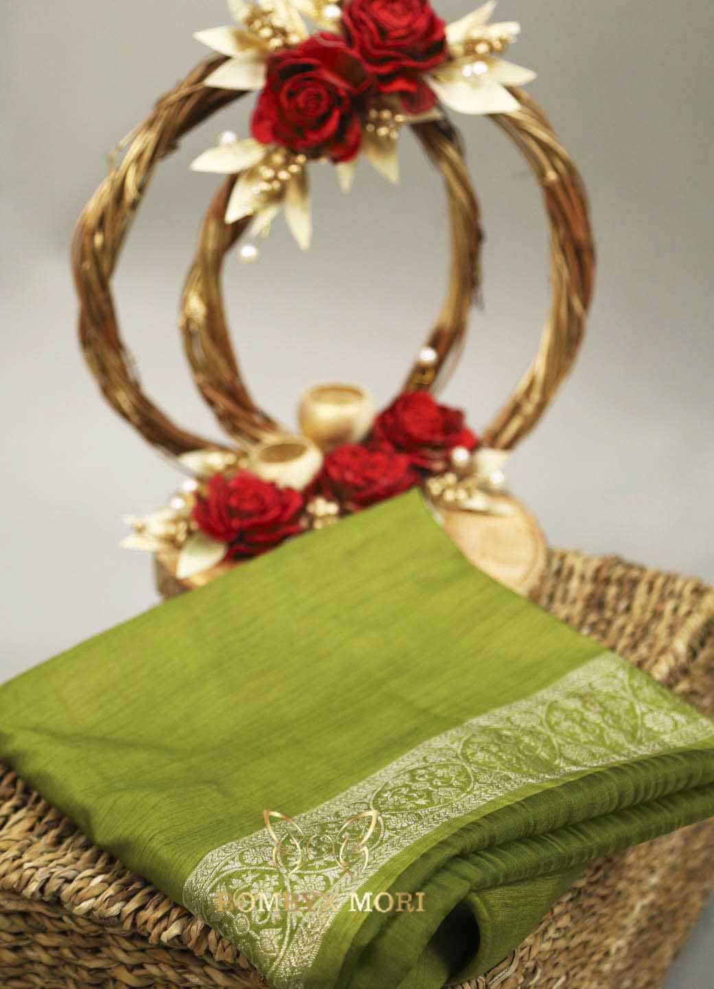 Mehendi Green organza Saree