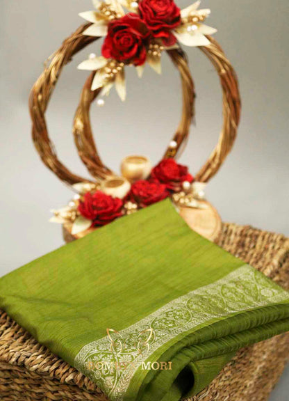 Mehendi Green organza Saree