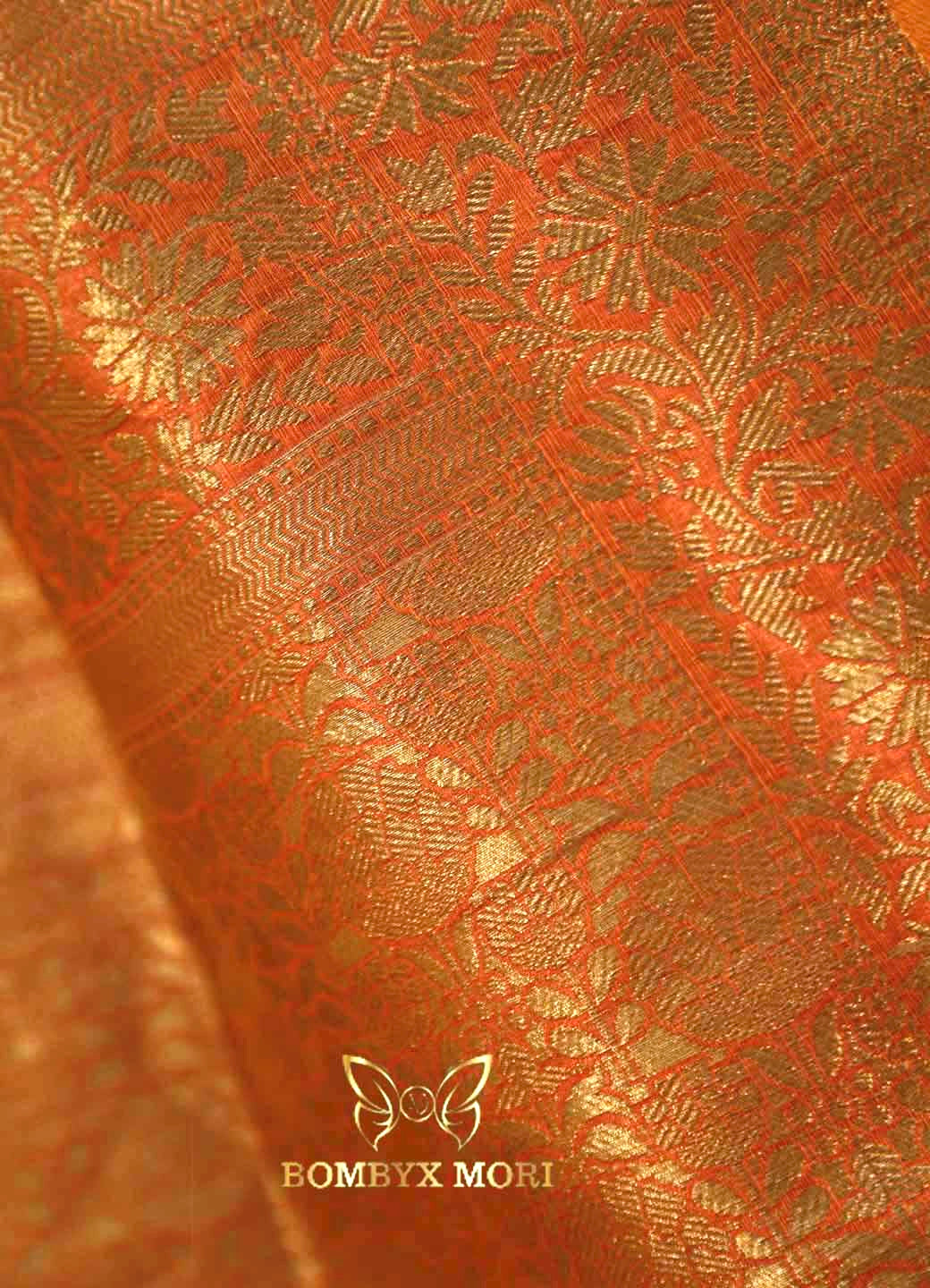 Orange Organza Saree