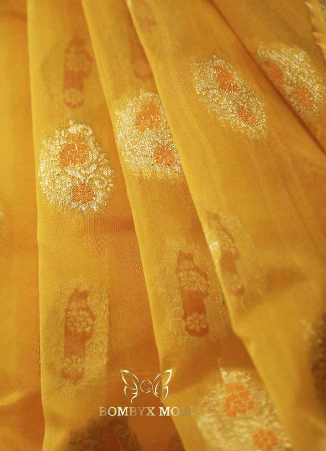 Yellow Organza Saree