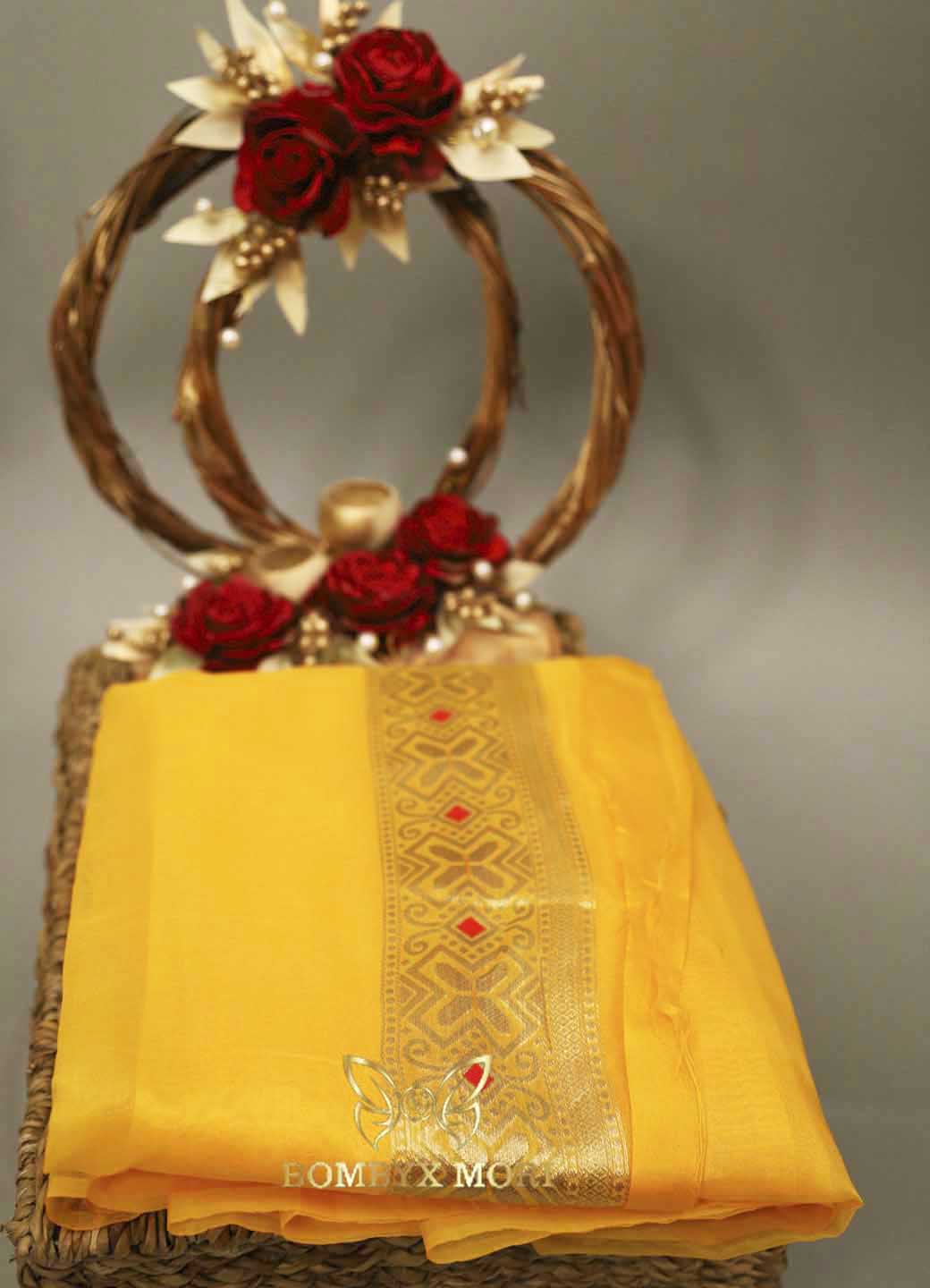 Yellow Organza Saree