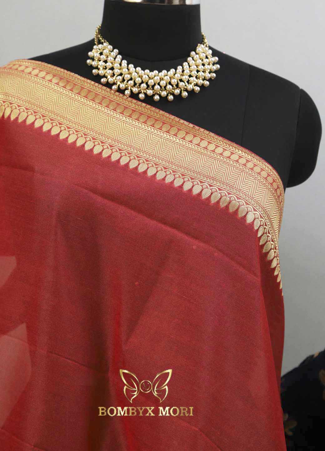 Gajari pink Kashi Banarasi Saree