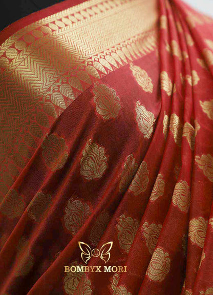 Gajari pink Kashi Banarasi Saree