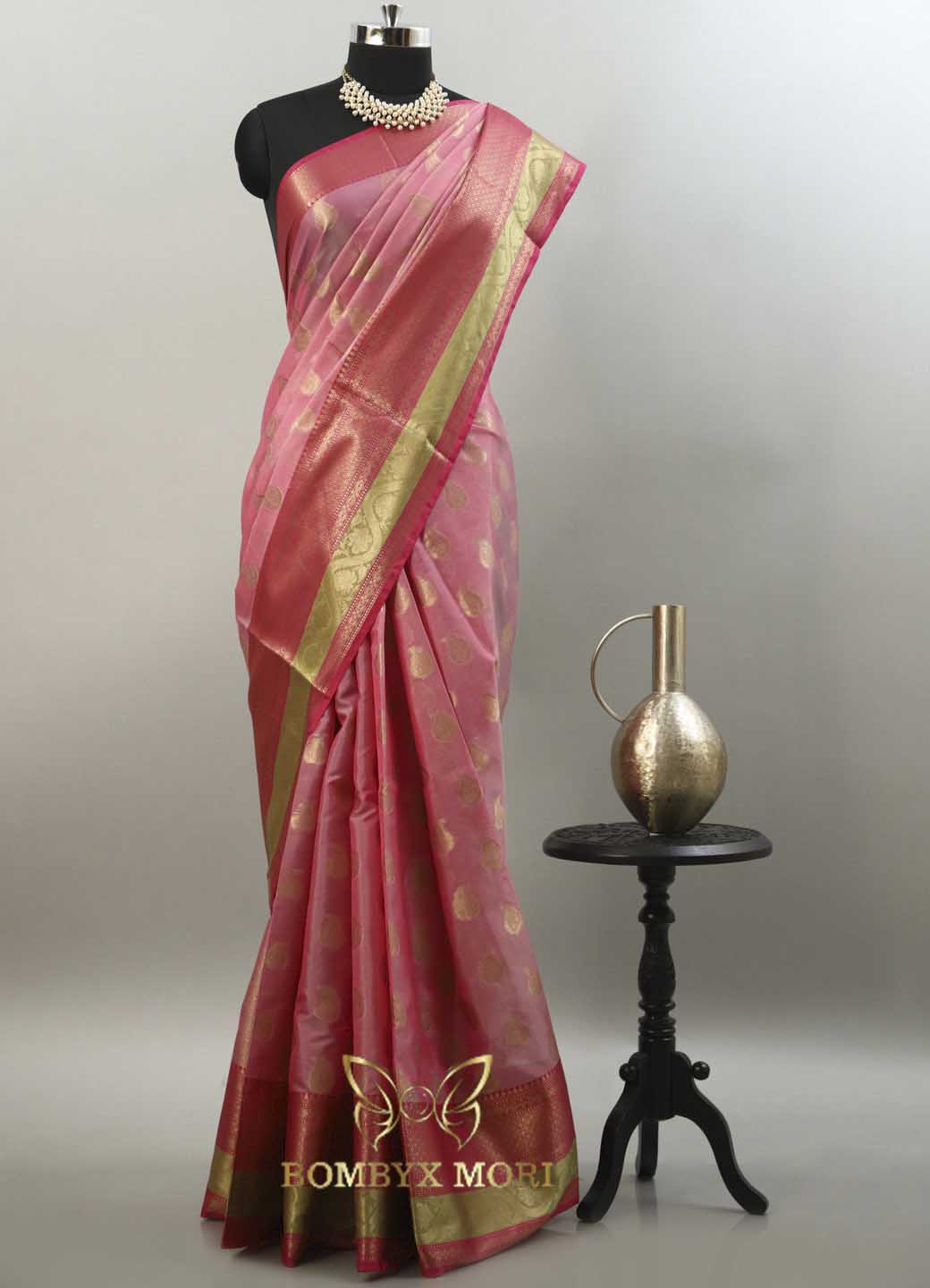 Blossom Pink Kashi Banarasi Saree